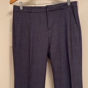 Banana Republic Wool Blend LOGAN Trouser Pant - 6 PETITE Heathered Navy - Lined